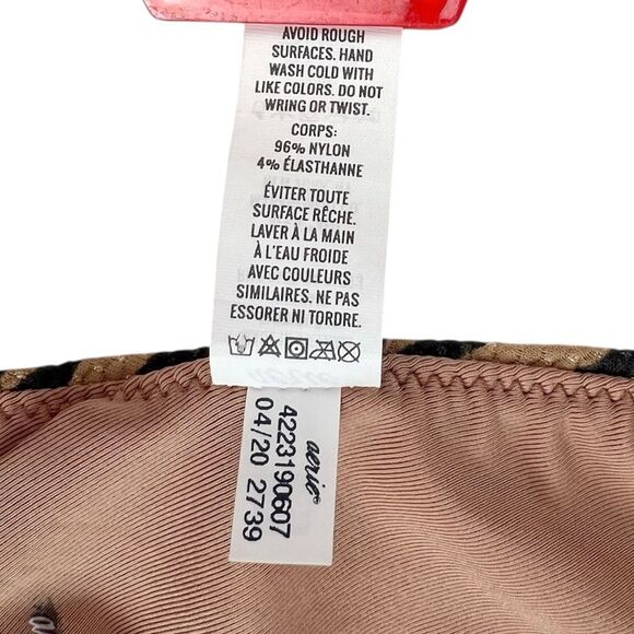 Aerie Pique Animal Zebra Print Tan Triangle Bikini Top Medium - Picture 6 of 7